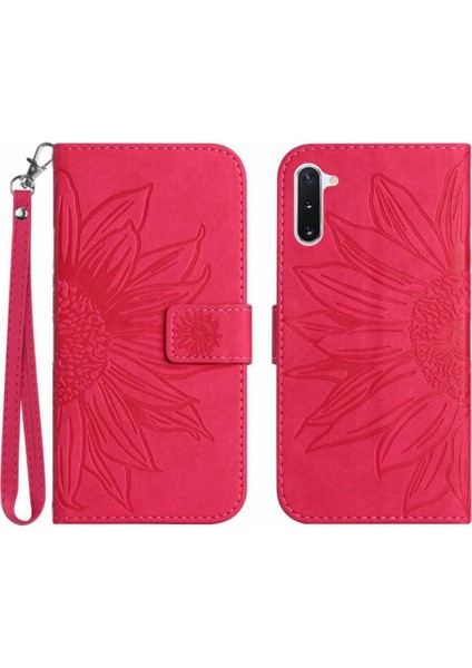 Samsung Galaxy Not 10 Için Kılıf Kısa Kayış Lüks Pu Deri Kabartmalı (Yurt Dışından)