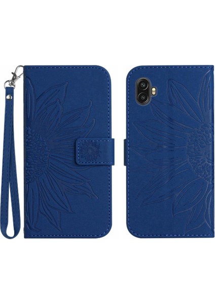 Samsung Galaxy x Kapak 6 Pro Kabartmalı Ayçiçeği Flip Cüzdan Telefon Kılıfı (Yurt Dışından)