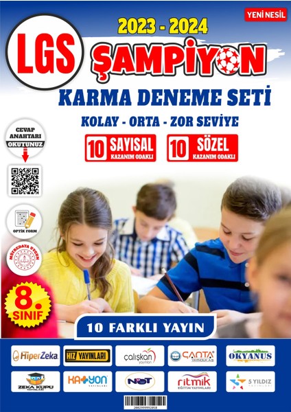 8. Sınıf LGS Tüm Dersler 10'lu Karma Deneme Seti