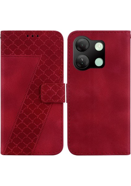 Infinix Akıllı 7 Hd Kart Yuvası Fonksiyonu Için Kılıf Kabartmalı Desen Cüzdan Pu (Yurt Dışından)