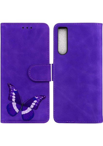Sony Xperia 10 V Kelebek Kart Yuvaları Için Kılıf Flip Folio Kapak Cüzdan (Yurt Dışından)