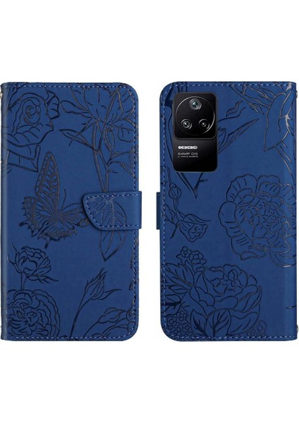 Xiaomi Poco F4 5g Pu Deri Bilek Kayışı Çiçekler ile Kapak Çevirin (Yurt Dışından)