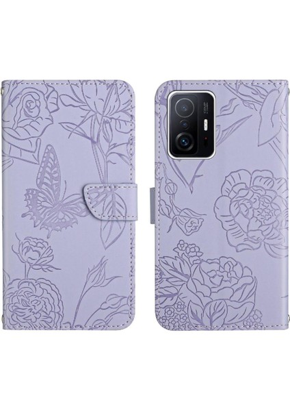 Xiaomi 11T/11T Pro Anti-Damla Koruma Çiçekler ve Kelebekler (Yurt Dışından)