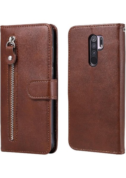 Xiaomi Redmi 9 Için Kılıf Koruyucu Kapak Fermuar Deri Kart Yuvası Tutucular (Yurt Dışından)