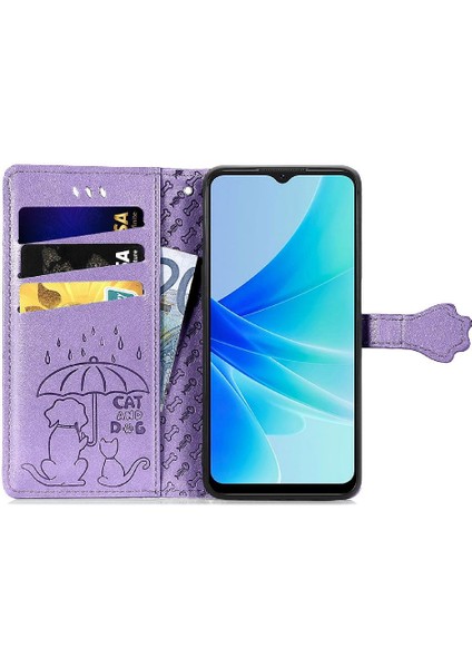 Oppo A57 4g Karikatür Hayvanlar Için Kılıf Deri Kılıf Kapak Çevirin Darbeye (Yurt Dışından)