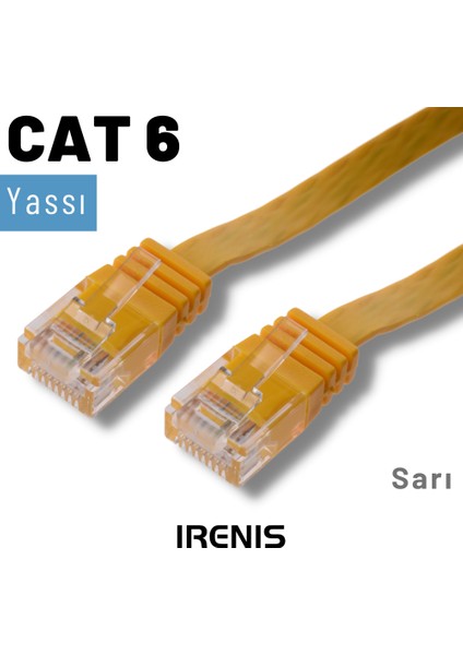 2 Metre Cat6 Kablo Yassı Ethernet Network Lan Ağ Internet Kablosu