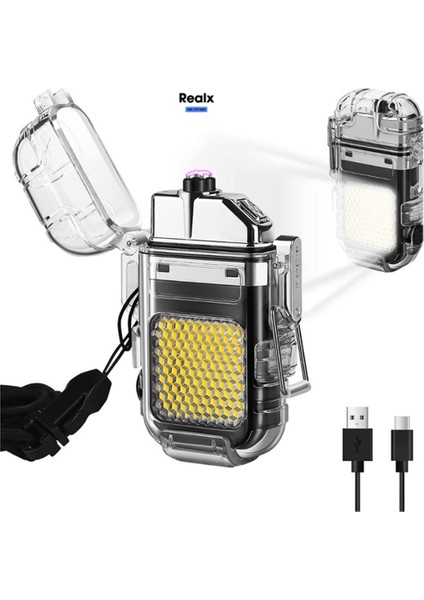 Şarjlı Elektronik Ledli Işıklı Rüzgar ve Su Geçirmeyen Plazma Çakmak , Kamp Feneri & Çakmağı fiyatları