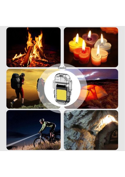 Şarjlı Elektronik Ledli Işıklı Rüzgar ve Su Geçirmeyen Plazma Çakmak , Kamp Feneri & Çakmağı modelleri