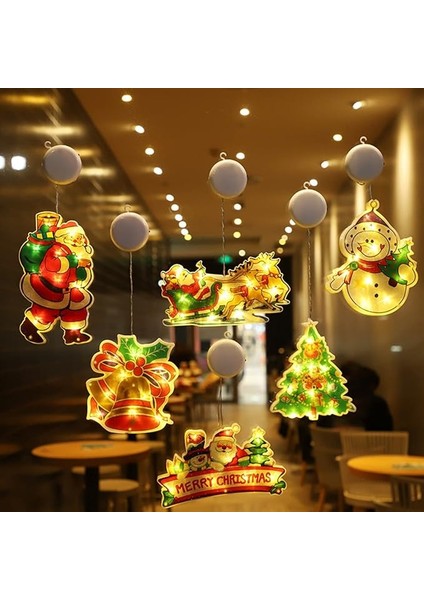 Window Decoration Lights Vantuzlu Yılbaşı Süsü Ledli Noel Baba