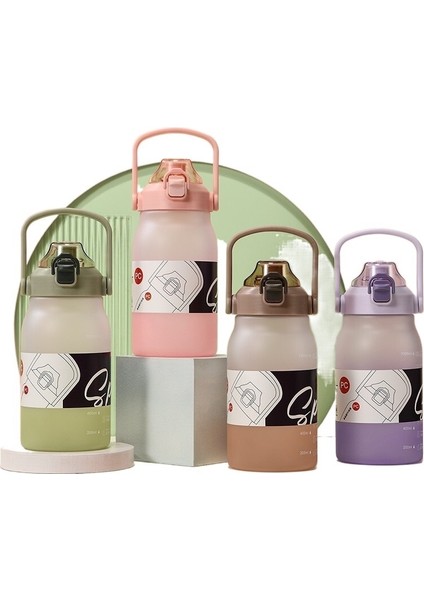 Yeni Büyük Kapasiteli Spor Su Şişesi Plastik Bardak Çocuk Su Bardağı Saman Bardak (Yurt Dışından)