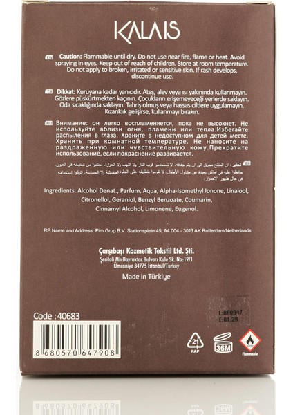 Kalaıs Erkek Parfümü - 100 ml indirimleri