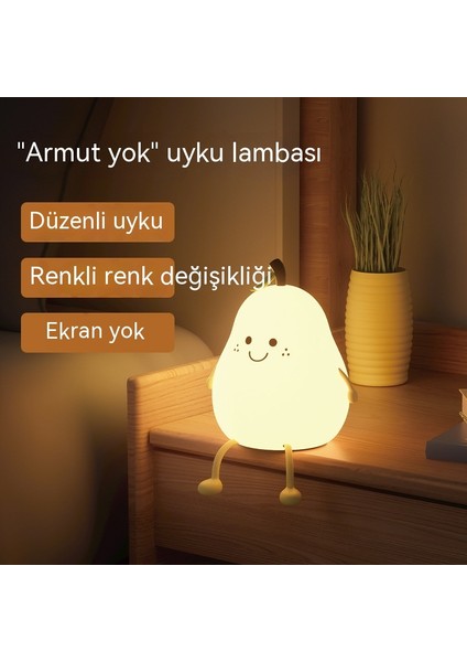 Sudo Yedi Renk Ayırt Etmez Armut Gece Lambası Süsler Emzirme Ortam Işığı Arkadaşı Uyku Yaratıcı Hediye Pat Işığı (Yurt Dışından)