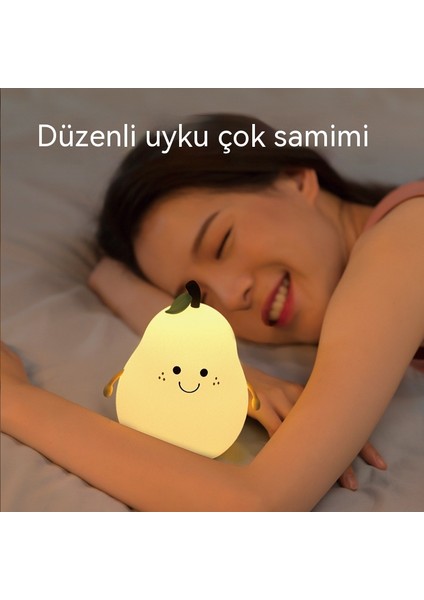 Sudo Yedi Renk Ayırt Etmez Armut Gece Lambası Süsler Emzirme Ortam Işığı Arkadaşı Uyku Yaratıcı Hediye Pat Işığı (Yurt Dışından)