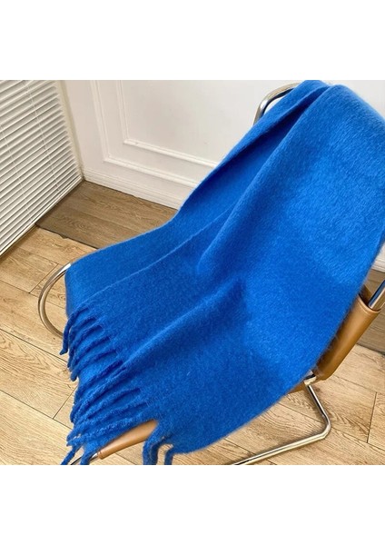 Zavallı Yavaş Mohair Wool Kadınlar Scarf New Klein Blue Scarf Women Shawl Turbans For Warm Bib Bufandas Multicoloesr De Mujer (Yurt Dışından)