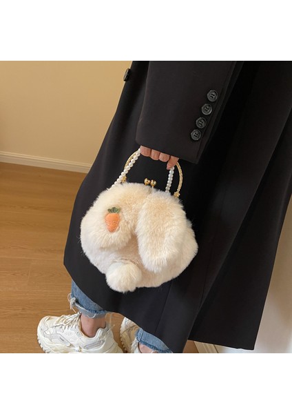 Sonbahar ve Kış Niş Peluş Çanta Kadın 2024 Yeni Inci Zincir Crossbody Çanta Çanta Bebek (Yurt Dışından) fiyatları