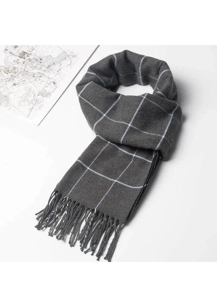 2023 Yeni Kış Adam Scarf Warm Cashmere Scarves Casual Brand Designer Pashmina Neckerchief Tel Business Shawl Wrap (Yurt Dışından) modelleri