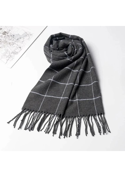 2023 Yeni Kış Adam Scarf Warm Cashmere Scarves Casual Brand Designer Pashmina Neckerchief Tel Business Shawl Wrap (Yurt Dışından) fırsatları