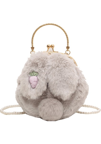 Sonbahar ve Kış Niş Peluş Çanta Kadın 2024 Yeni Inci Zincir Crossbody Çanta Çanta Bebek (Yurt Dışından)