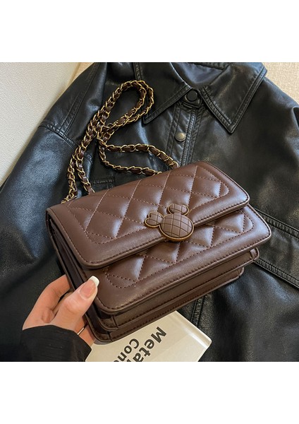 Çantalar Bayanlar 2024 Yeni Sonbahar ve Kış Modelleri Retro Yüzlerce Tek Omuz Crossbody Çanta Kıdemli Anlamda Elmas Zincir Küçük Kare Çanta (Yurt Dışından) indirimleri