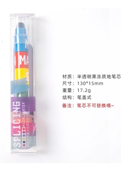 B Tarzı Okul Kırtasiye Malzemeleri Için Gökkuşağı Pastel Fosforlu Kalem Ekleme (Yurt Dışından)