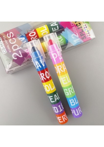 B Tarzı Okul Kırtasiye Malzemeleri Için Gökkuşağı Pastel Fosforlu Kalem Ekleme (Yurt Dışından) modelleri