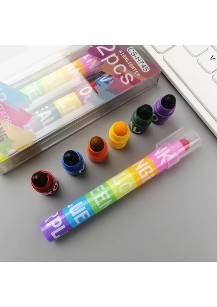 B Tarzı Okul Kırtasiye Malzemeleri Için Gökkuşağı Pastel Fosforlu Kalem Ekleme (Yurt Dışından) fırsatları