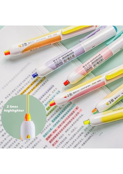Altın Elma Yeşili Stili 2 Çizgi Rengi Fosforlu Kalem Kalem Floresan Işaretleyici Nokta Kalemi Çizim Için Vurgulama Boya Ofis Okul Öğrenci Günlüğü F457 (Yurt Dışından) modelleri