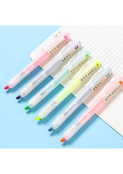 6 Adet Pastel Set Stili Et Geri Çekilebilir Fosforlu Kalemler Doldurulabilir Pastel Fosforlu Kalem Kalem Günlük Kayıt Için Floresan Işaretleyiciler Okul Ofis Malzemeleri (Yurt Dışından) modelleri