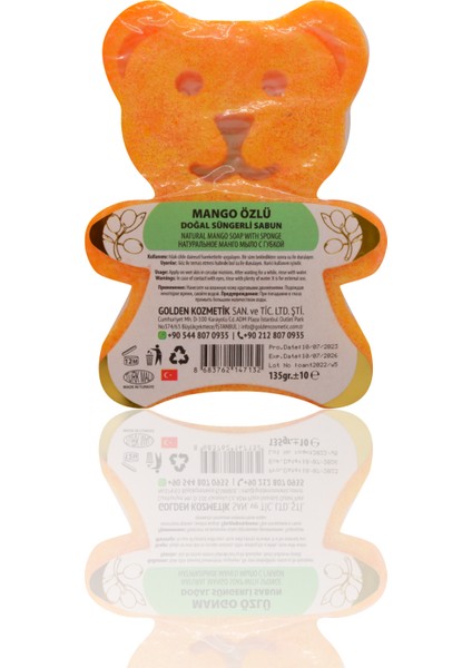 Mango Özlü Doğal Ayıcıklı Süngerli Sabun