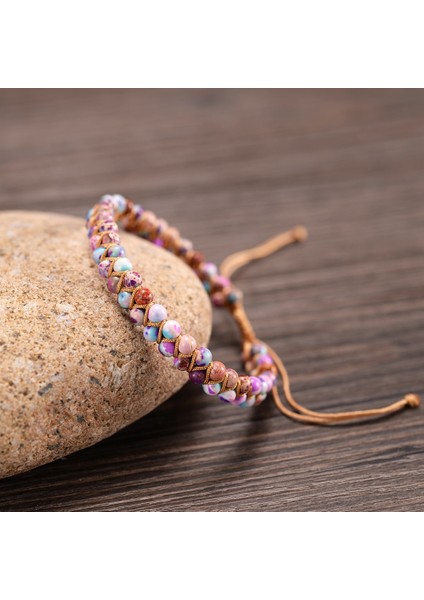 Erkekler 7.4in Tarzı Amzonit El Yapımı Boncuklu Taşlar Wrap Bilezikler Bilezikler Çift Katlı Bohem Çift Yoga Takıları (Yurt Dışından) fiyatları