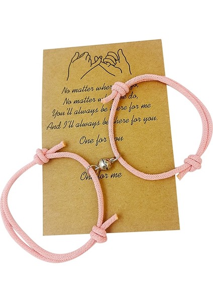 2pembe 2021 Sıcak Mıknatıs Bilezik Çift El Yapımı Ayarlanabilir Halat Eşleşen Braslet Sonsuz Aşk Braclet Şanslı Siyah Beyaz Brazalete Hediye (Yurt Dışından)