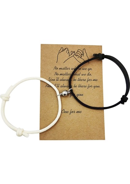 2pembe 2021 Sıcak Mıknatıs Bilezik Çift El Yapımı Ayarlanabilir Halat Eşleşen Braslet Sonsuz Aşk Braclet Şanslı Siyah Beyaz Brazalete Hediye (Yurt Dışından) fiyatları