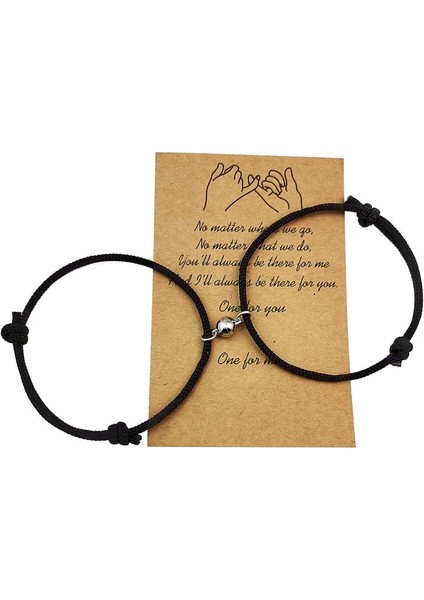 2pembe 2021 Sıcak Mıknatıs Bilezik Çift El Yapımı Ayarlanabilir Halat Eşleşen Braslet Sonsuz Aşk Braclet Şanslı Siyah Beyaz Brazalete Hediye (Yurt Dışından) modelleri