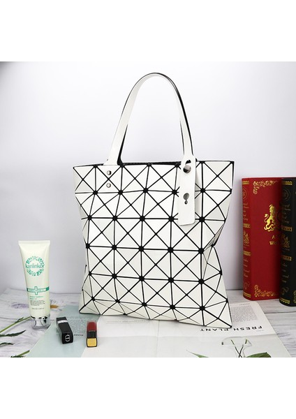 Klasik Altı Çerçeve Yeni Parlak Pu Moda Trendi Geometrik Elmas Kafes Çanta Kadın Çantası Katlanır Yüz Değişim Omuz Çantası (Yurt Dışından) indirimleri