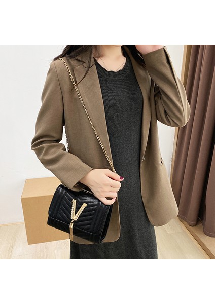 2024 Yeni Moda Çizgili Nakış Zincir Çanta Elmas Donanım Püskül Tasarım Omuz Crossbody Çanta (Yurt Dışından) fırsatları