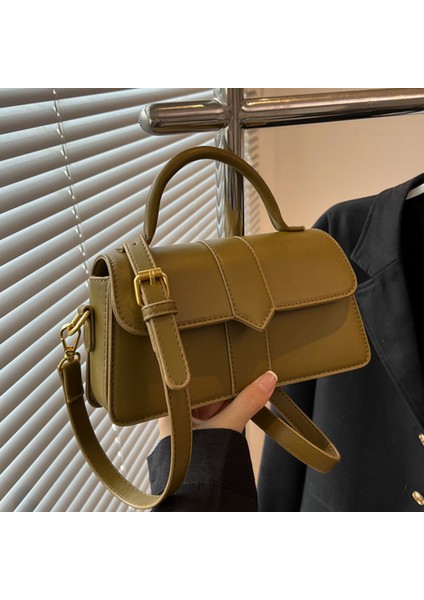 Niş Tasarım Kıdemli Doku 2024 Yeni Moda Bayanlar Yüz Sınıf Commuting Crossbody Çanta Çanta Küçük Kare Çanta (Yurt Dışından)