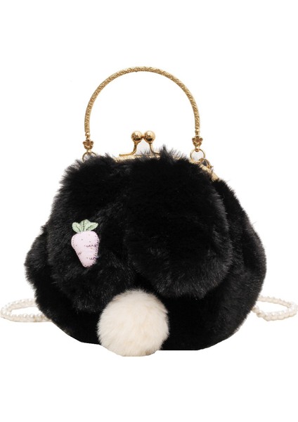 Sonbahar ve Kış Niş Peluş Çanta Kadın 2024 Yeni Inci Zincir Crossbody Çanta Çanta Bebek (Yurt Dışından)