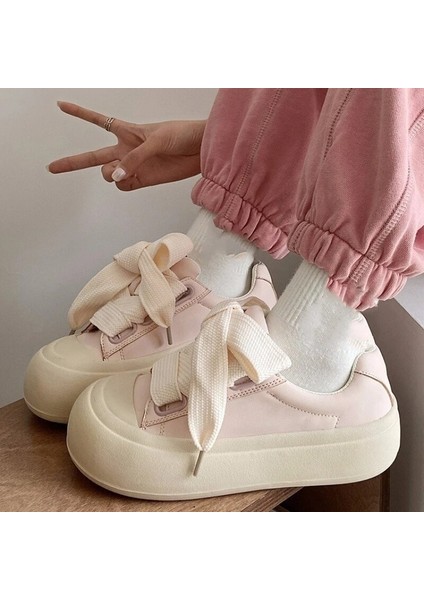 Beyaz Pembe Büyük Baş Kalın Aşağı Kadınların Ayakları Normal Moda Hafif Platformu (Yurt Dışından) fırsatları