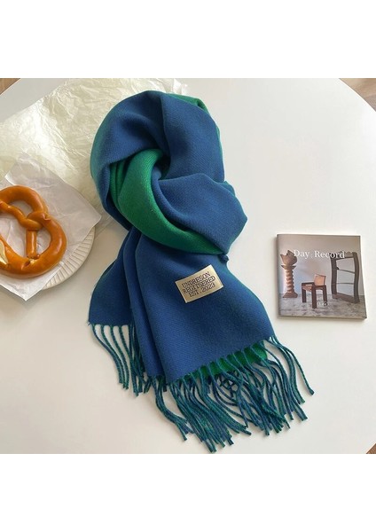 Katı Kaşmir Sıcak Eşarp Yeni Tasarım Pashmina Kış Çift Taraflı Farklı Renk Şal Sarar Püsküllü Battaniye ile Bufanda (Yurt Dışından) modelleri