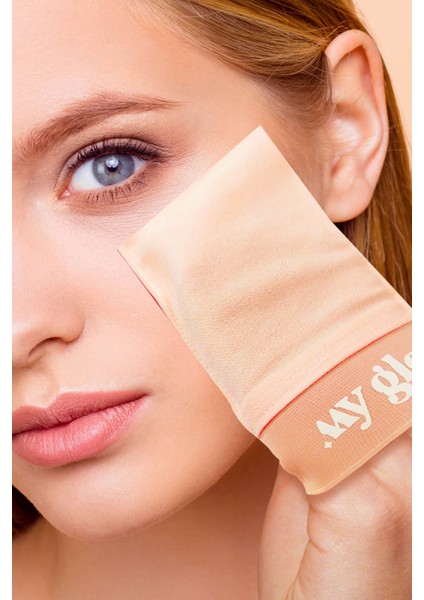 Yavruağzı Yüz Kesesi Lastikli Floş ipek Peeling Eldiveni - Unisex, Tüm Cilt Tipleri için