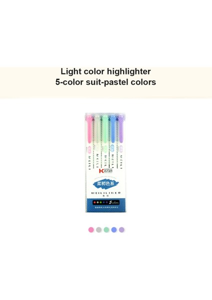 C-5pcs Tarzı Renkler Çift Kafa Fosforlu Kalem Mildliner Renkler Floresan Çizim Dergisi Sanat Işaretleyiciler Kalem Öğrenci Kırtasiye (Yurt Dışından)