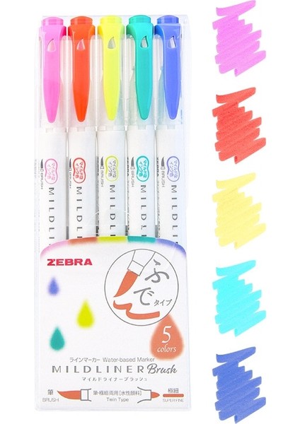 B Tarzı Yeni 25COLORS Zebra Mildliner Fırça Kalem Seti Wft8 Çift Taraflı Su Bazlı Fosforlu Marker Kalem Okul Sanat Malzemeleri Kırtasiye (Yurt Dışından)