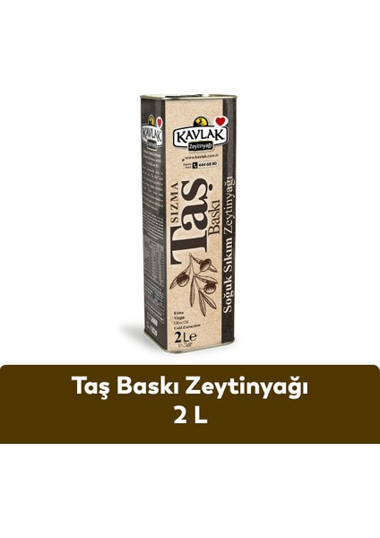 Kavlak Taş Baskı Soğuk Sıkım Zeytinyağı 2 Lt