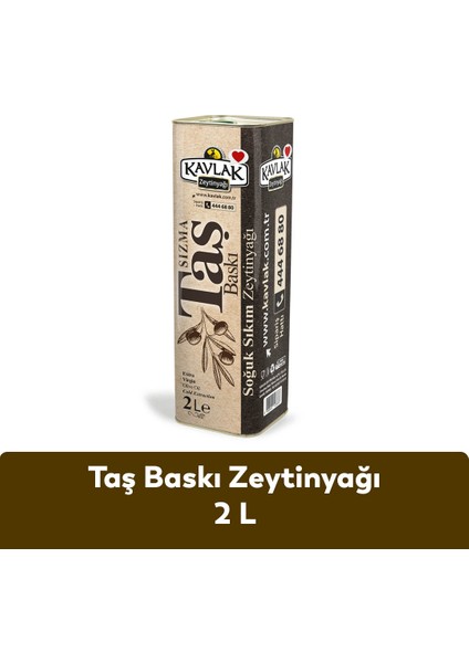 Kavlak Taş Baskı Soğuk Sıkım Zeytinyağı 2 Lt