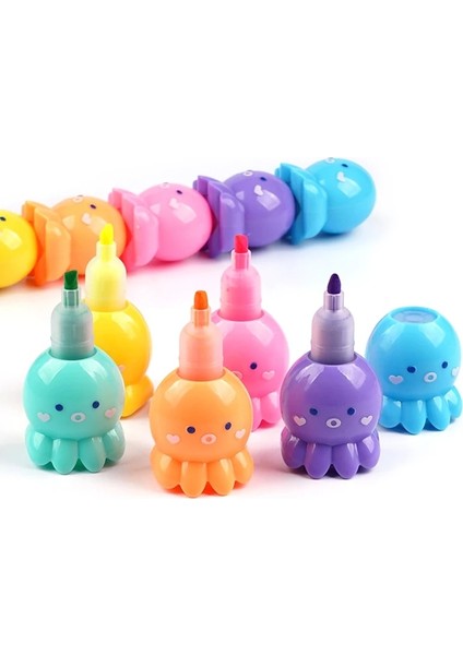 Renkli Ahtapot Fosforlu Ucu Marker Kalemler Pastel Renkler Çocuklar Için Bebekler Çocuklar Noel Doğum Günü Yaratıcı Hediyeler (Yurt Dışından) fırsatları