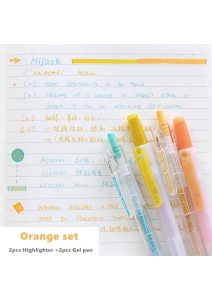 Turuncu Set Stili Olor Fosforlu Jel Kalem Seti Ins Tarzı Renkli Retro Marker Nokta Kalemi Çizim Vurgulama Ofis Okulu A6853 Için (Yurt Dışından)
