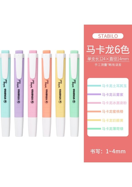 6 Adet Macaron Renkleri Stili Stabilo Swing Serin Fosforlu Kalemler Graffiti Yazma Çizim Ofis ve Öğrenci Malzemeleri Için Mark Pastel Renkler (Yurt Dışından)