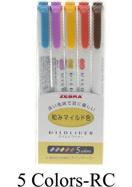 5 Renk Rc Stili 5 Renk Zebra Mıldlıner Fosforlu Kalem Seti Çift Kafa Hafif Astar Textmarker Öne Çıkanlar Okul Işaretleyicileri Wkt7 (5c Rc Nc) (Yurt Dışından)