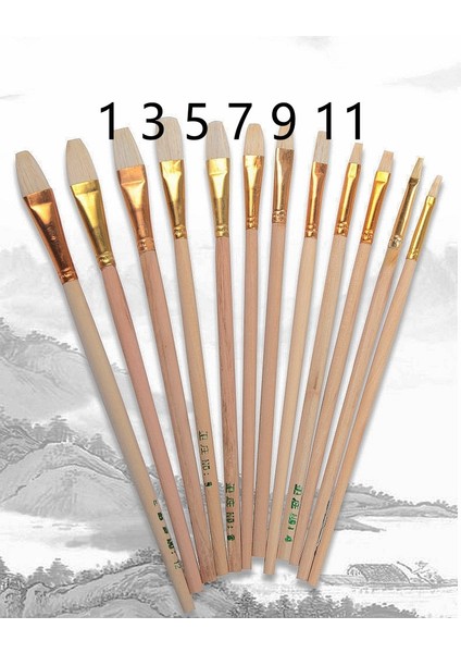 1 3 5 7 9 11 Tarzı Çömlekçilik Seramik Boyama Yağ Akrilik Suluboya Çizim El Sanatları Dıy Sanat Malzemeleri Için Yumuşak Yün Boya Fırçaları Seti (Yurt Dışından)
