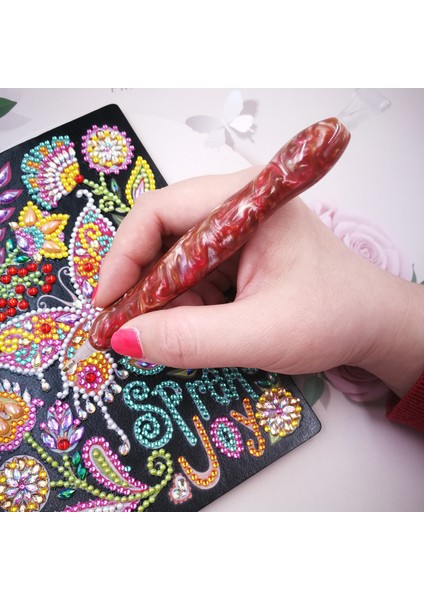 Açık Parlayan Mor Stili El Yapımı Reçine 5d Elmas Boyama Sanat Matkap Kalem Stylus Kiti Aracı Aksesuarları ve Elmas Boya Sanat Kalem Ipuçları Kafaları Yerleştirici ve Balmumu (Yurt Dışından) modelleri
